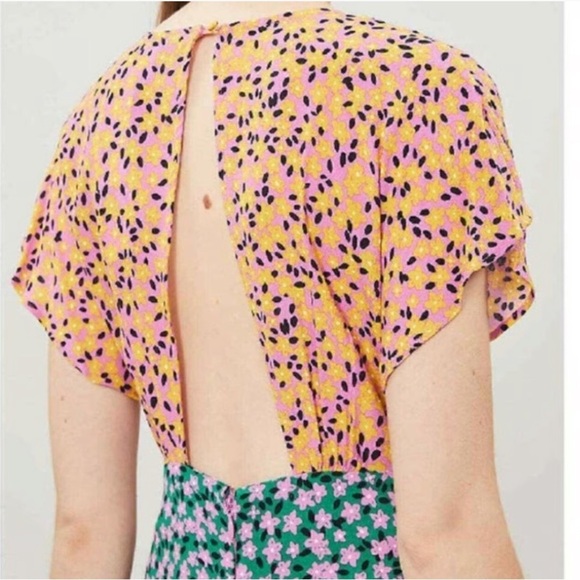 TOPSHOP Floral Print Dress with Handkerchief Hem NWT Size 10 - Picture 6 of 16